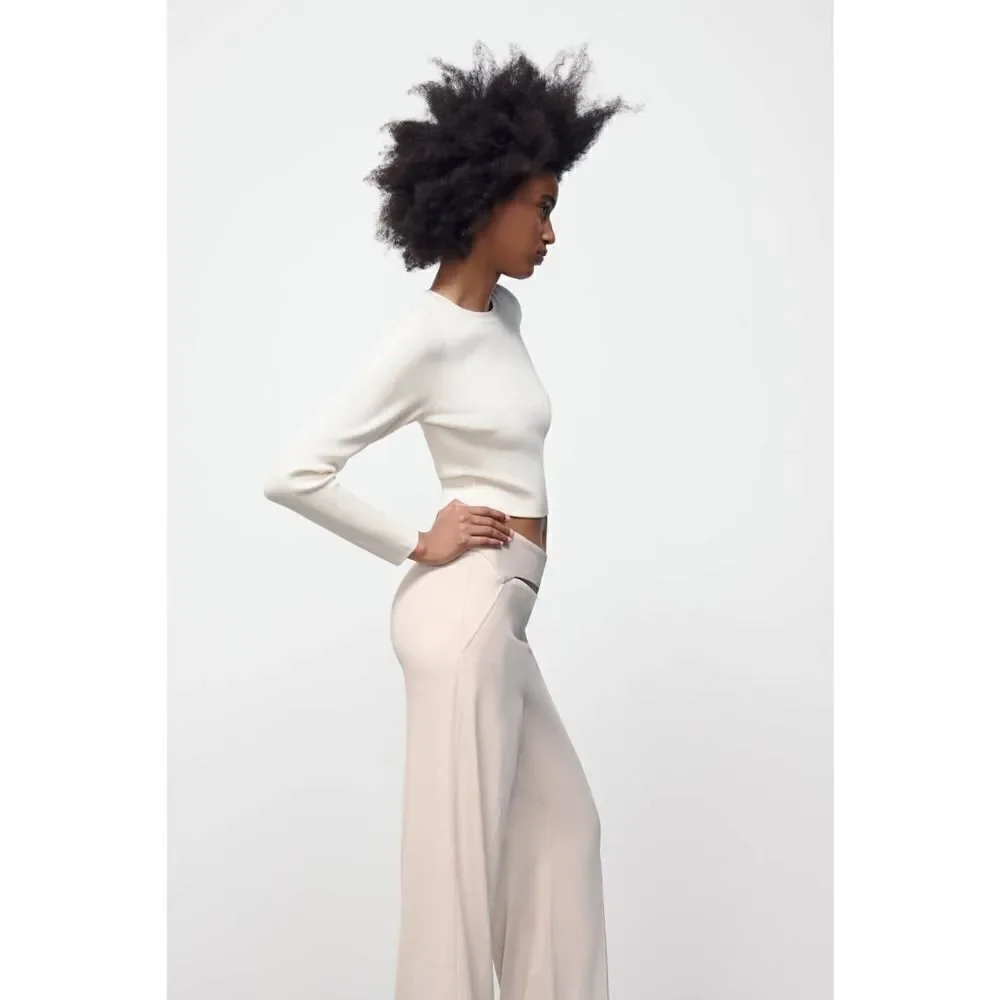 ZARA FULL LENGTH TROUSERS WITH OPENING